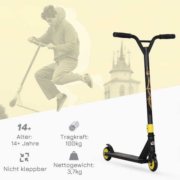 Rootz Pro Stunt Scooter - Kick Scooter - Freestyle Tricks - Aluminium Frame - 68x47.2x86cm - Lätt och säker halkdäck
