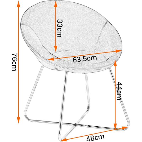 Rootz Set med 6 matstolar - Sammetsklädd - Metallram - Exceptionell komfort - Hållbar och stabil - Enkel montering - 76cm x 36cm x 40cm