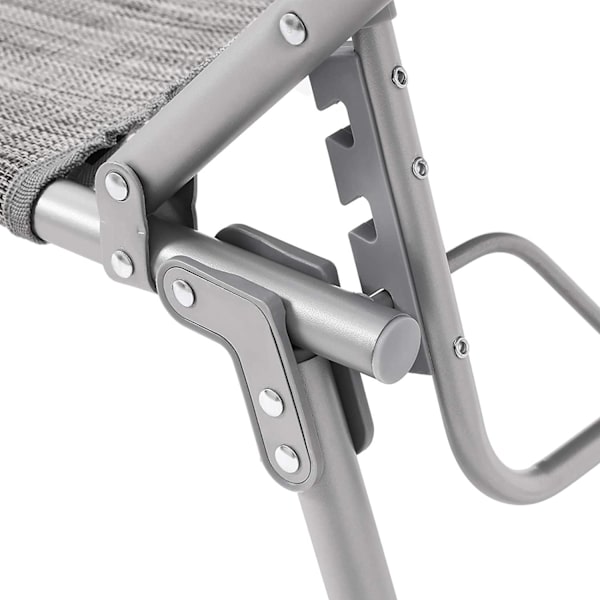 Rootz Solstol - Nackstöd - Soltak - Solskydd - Ryggstöd Justerbart - Fällbart - Grå - Aluminium - 55 x 193 x 31 cm