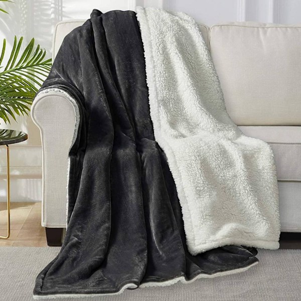 Rootz Flanell Sherpa-filt - Vändbart inlägg - Sängöverdrag i fleece - Hudvänlig - 150cm x 200cm / 220cm x 240cm