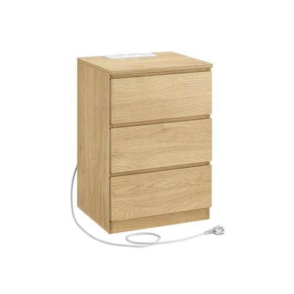 Rootz spånplade sengebord - Natbord - Endebord - Ibenholtssort - Letvægts - Robust - Nem montering - 35 cm x 40 cm x 59 cm