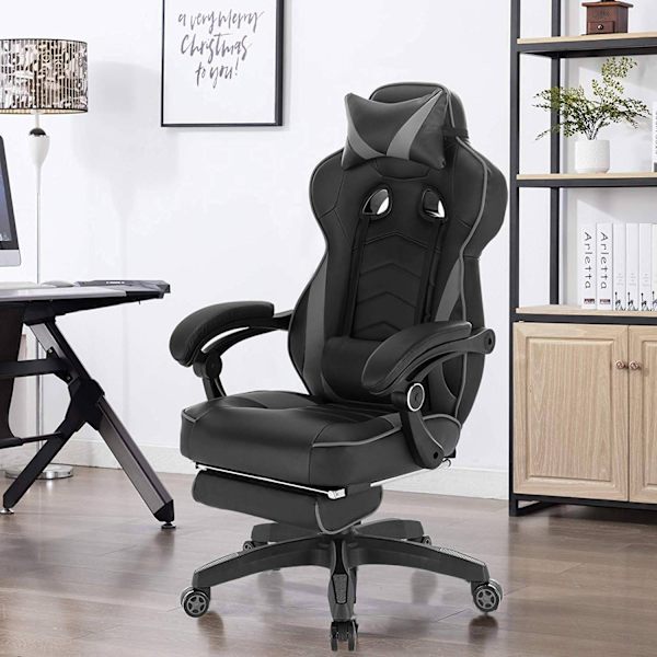 Rootz Ultimate Gaming Chair - Ergonomisk kontorsstol - Justerbar datorstol - Högdensitetsskumstöd - Justerbar höjd 121cm-128cm - Sits 56cm x 46cm - Ry