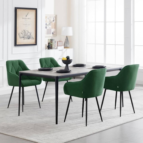 Rootz Velvet Dining Chair - Elegant stol - Bekväm sittplats - Lyxig känsla - Robust konstruktion - Ergonomisk design - 56cm x 83,5cm x 53cm