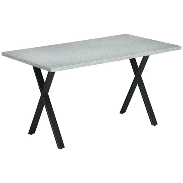 Rootz Matbord - Köksbord - Stone Look Bordsskiva - Stålben - MDF - Grå + Svart - 140 x 80 x 76 cm