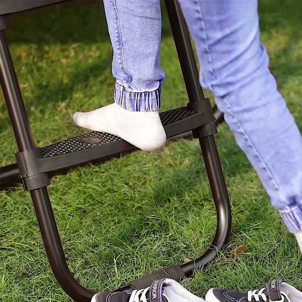 Rootz Trampolinstige - Trampolinstige med brede trin - Trampolintrin - Trampolintilbehør - Justerbar trampolinstige - Skridsikker trampolinstige - Pul
