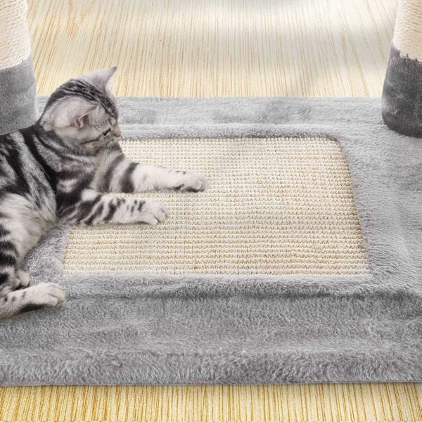 Rootz Medium Cat Tree Skrapstolpe - Multifunktions katttorn - Lekfull kattlägenhet - Plysch liggytor - Spånskivakonstruktion - 55cm x 40cm x 138cm