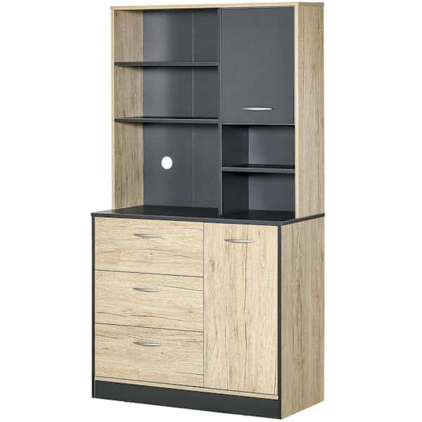 Rootz Kitchen Buffet -kaappi - keittiön säilytys - ruokasalin sivupöytä - moderni muotoilu - 90L x 39w x 169h cm