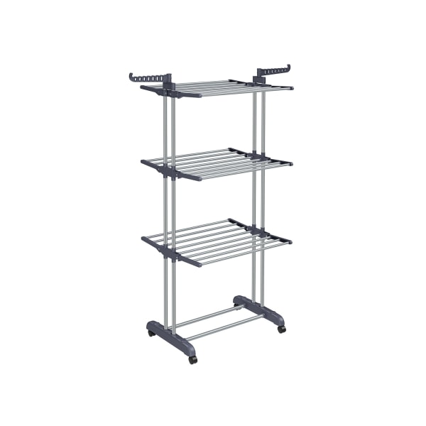 Rootz grått tvättställ i stål och plast - Tvättställ - Torkställ för kläder - Vikbar design - Lättvikt - Utrymmesbesparande - 64 cm x 126 cm x 172 cm