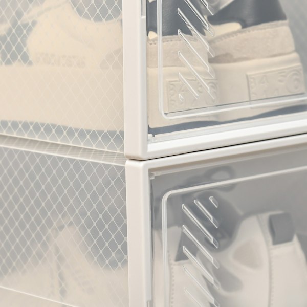 Rootz Modular Shoe Storage Boxes - Skoskabe - Gennemsigtige arrangører - Holdbar plast - 25L x 35W x 19H cm