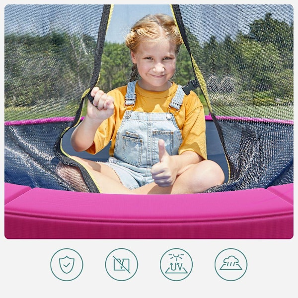 Rootz Trampolinfälgskydd - Trampolinkantskydd - Trampolinskydd - Trampolinstoppning - Trampolinramskydd - Rosa