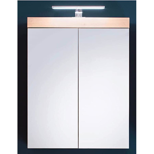 Rootz Kylpyhuonekaappi - Peili valaistuksella - Kiiltävä - 60 x 77 x 17cm White
