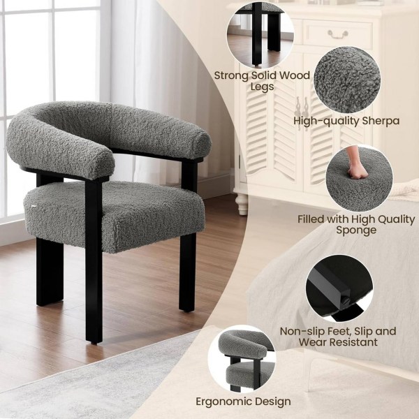 Rootz Luxurious Fleece Lounge Chair - Stue Lænestol - Komfortabe