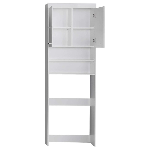 Rootz Badeværelsesskab - Vaskemaskineskab - Højglans - 63 x 187 x 24cm White High gloss