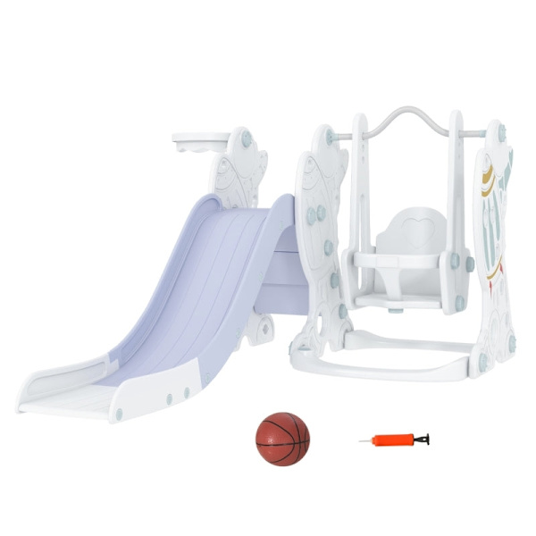 Rootz 3-i-1 set rutschkana för barn med gunga - Lekplats - Aktivitetscenter för småbarn - Säkert och hållbart - Enkel montering - Raketdesign - 150 cm