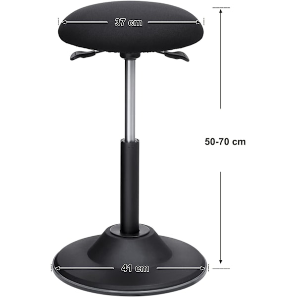 Rootz Pall - Bordspall - Höjdjusterbar - Ergonomisk - Roterbar - Anti-Slip - Svart