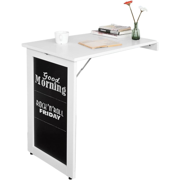 Rootz Vikvägg - monterad Drop - blad Bord - Kök & Matbord Skrivbord med Blackboard - Vit