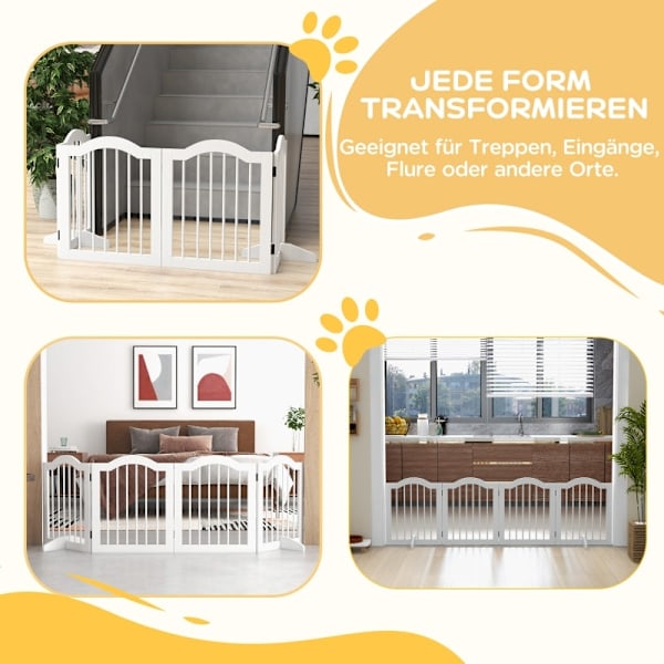 Rootz Pet Dog Barrier - Hundeport i træ - Hegn - Massivt træ - MDF - Justerbar - 203,5 cm x 29,5 cm x 61 cm