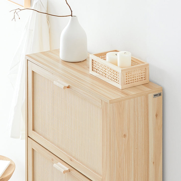 Rootz skoskab - Bambus skostativ - Skoopbevaring - Vippelås - 60 cm x 118 cm x 24 cm - Elegant design - Modstandsdygtig over for skimmelsvamp