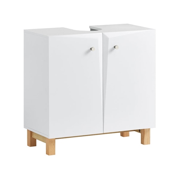 Rootz Underskab til vask - Badeværelsesskab - Opbevaring under vask - Justerbar hylde - Tippsikring - MDF-konstruktion - 60 cm x 60 cm x 30 cm