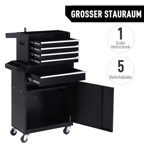 Rootz Workshop Rolley Tool - Musta - Metalli - 20,67 cm x 11,02 cm x 41,14 cm