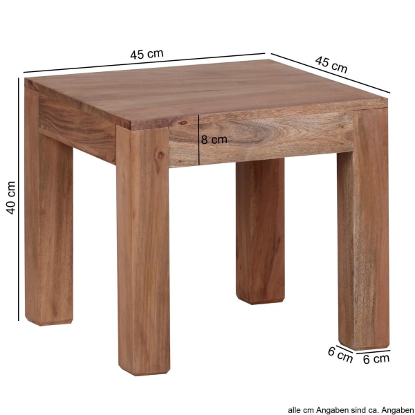 Rootz Soffbord - Sidobord - Massivt trä - 45 x 45 cm - Brun - Soffbord