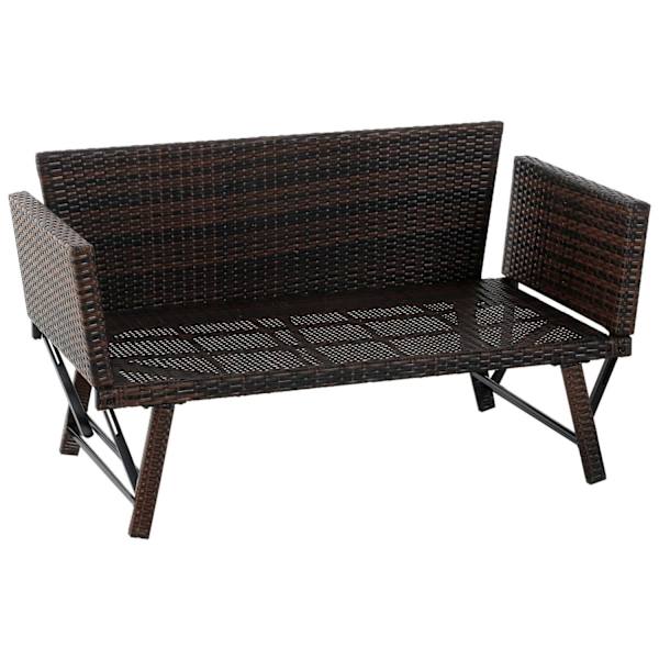 Rootz 2-istuttava puutarhasohva - ruskea, beige - teräs, polyrottinki, polyesteri - 50,78 cm x 25,98 cm x 26,37 cm