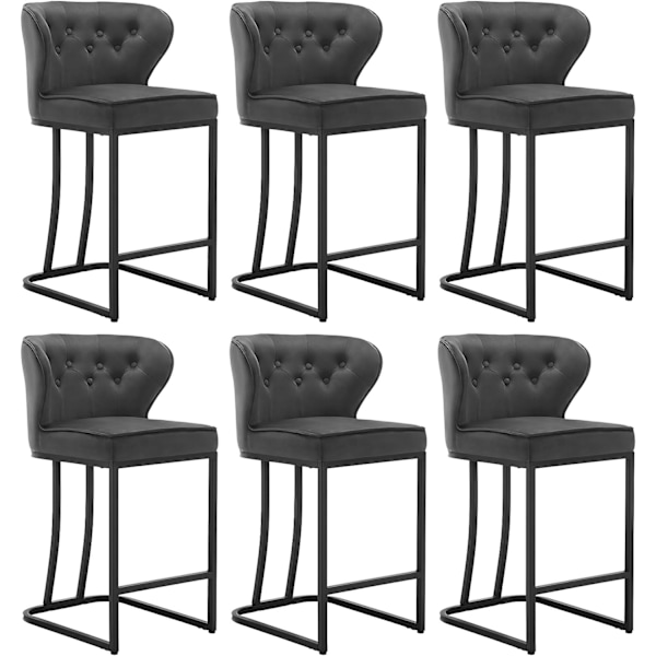 Rootz Velvet Barpall - Bänkpall - Kökspall - Bekväma sittplatser - Slitstark ram - Enkel montering - 49cm x 85cm x 48,5cm