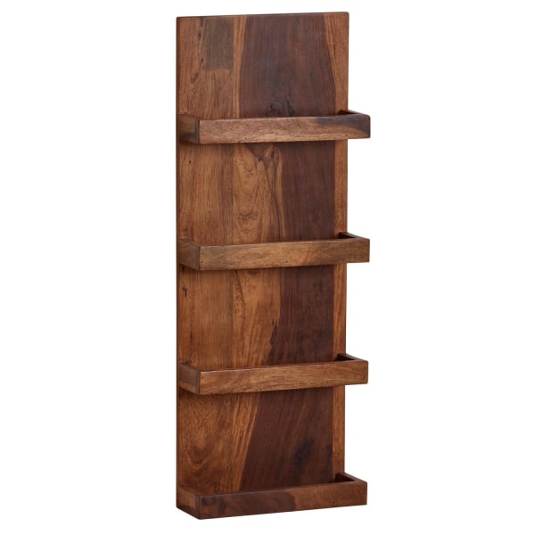 Rootz vägghylla 30x80x10 cm massiv sheesham trä hängande hylla modern flytande - Stor design flytande hylla - Hylla Hängande Vardagsrum - bokhylla väg