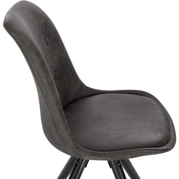 Rootz matstol med ben i massivt trä - Klädd stol - Bekväm sits - Ergonomiskt ryggstöd - Golvskydd - 39D x 43W x 83H cm