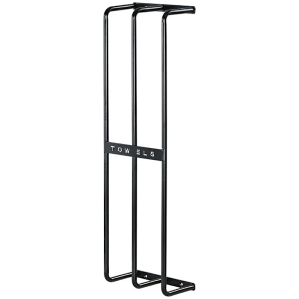 Rootz Väggmonterad handdukstork - Handdukshängare - Badhanddukshållare - Vertikal design - Utrymmesbesparande - Slitstark metall - Svart finish - 21cm