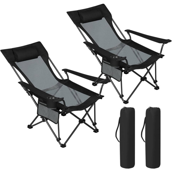 Rootz Ultimate Outdoor Foldestol - Justerbar hvilestol - Bærbart sæde - Komfortabel, holdbar, nem opbevaring - 600D Oxford stof - 84 cm x 89 cm x 65 c