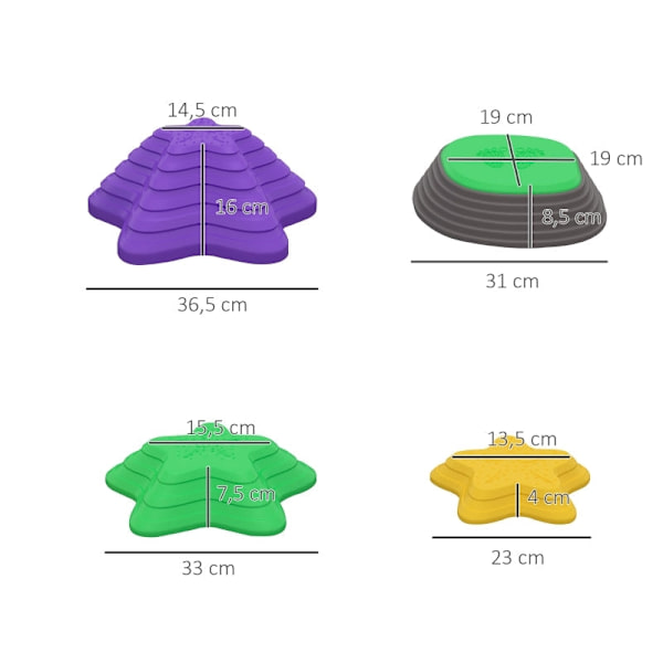Rootz ZONEKIZ Stepping Stones Set - Balansstenar - Koordinationsstenar - Säker och hållbar - Halkfri design - Enkel förvaring - 23 cm x 23 cm x 4 cm (