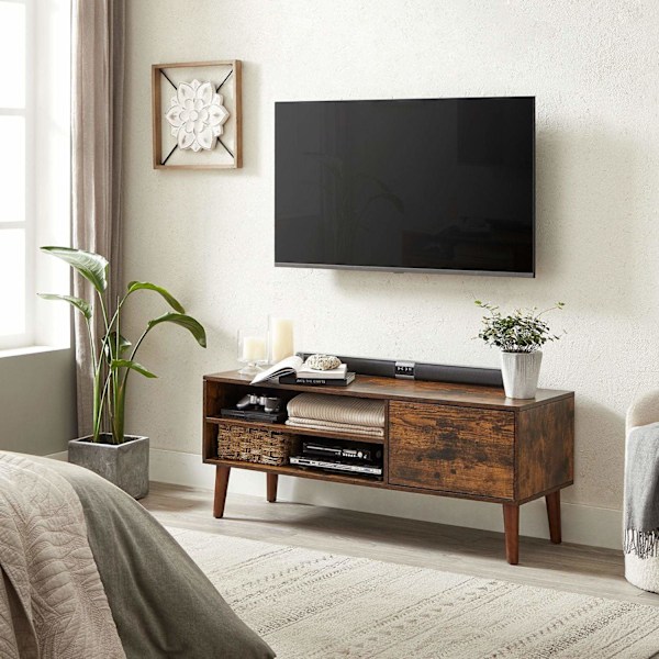 Rootz Vintage Brown TV-ställ - Nöjescenter - Mediakonsol - Spånskiva - Gummiträ - 40cm x 120cm x 49cm