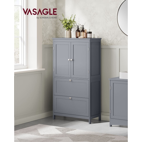Rootz Dove Grey Badrumsskåp - Förvaringsenhet - Organizer - MDF-material - Rymlig design - Enkel montering - 30cm x 60cm x 110cm