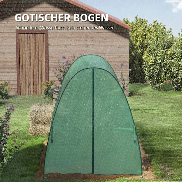 Rootz välvt växthus - folie tomathus - bärbart växtskydd - stabilitet och optimal ventilation - 1,8 x 1,8 x 2 m