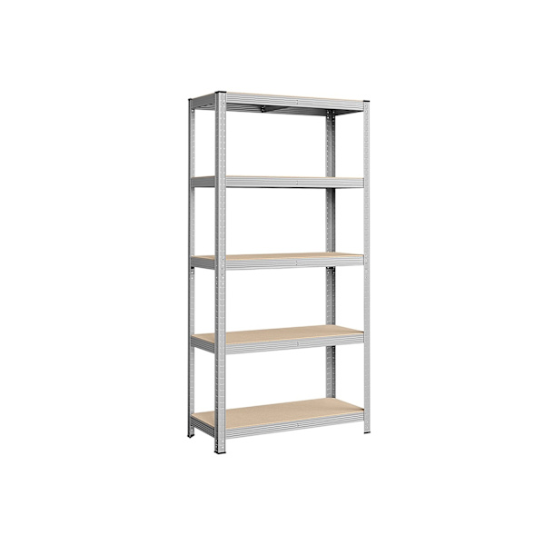 Rootz Garage Opbevaringsstativ - Reolsystem - Organizer - Stålramme - Træhylder - Rustbestandig - Justerbar - Tipbeskyttelse - 180cm x 90cm x 40cm