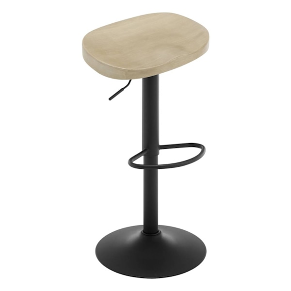 Rootz pyöritettävä baarijakkara - Keittiöjakkara - Kääntyvä istuin - Korkeussäädettävä - Massiivipuu - 41,5 cm x (60-81) cm x 31,5 cm