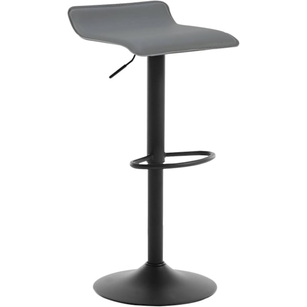 Rootz Ergonomic Barstol i konstläder - Justerbar i höjdled - 360° vridbar - Köksbänkspall - 38,5 cm x 39 cm - Svart/Grå