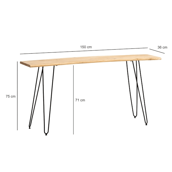 Rootz Chic Console Table - Modern Console Table - Expressive Furniture - Handmade Quality - 150cm x 36cm x 75 cm
