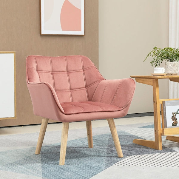 Rootz Scandinavian Style lepotuoli - pehmustettu tuoli - lukutuoli - kumipuujalat - samettipinta - 67 cm x 61,5 cm x 71 cm