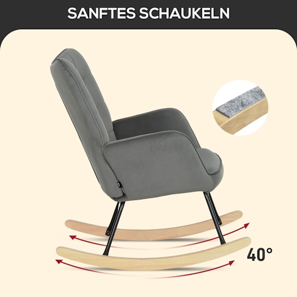 Rootz Vintage -rokkotuoli - lastentarhatuoli - Rentollisuustuoli - Ergonominen mukavuus - 98d x 71W x 101H CM