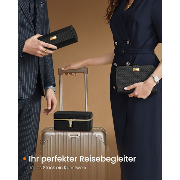 Rootz Travel Watch Box - Turvallinen säilytyskotelo - Piilotettu lokero - PU-nahka - 9,8 cm x 21,2 cm x 8,7 cm