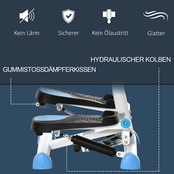 Rootz Stepper - Bentränare - Vader, lår - Underkroppsträning - Stålram - LCD-skärm - Halkfria pedaler - 55cm x 44cm x 108cm