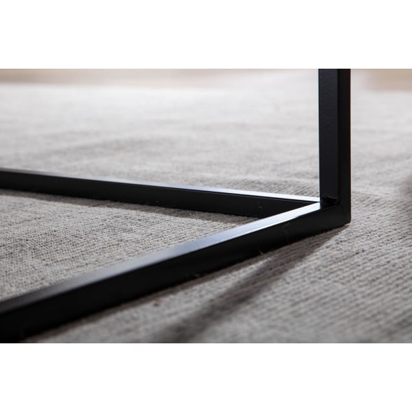Rootz soffbord 60x60x40 cm vardagsrumsbord i metall industrisvart - Fyrkantigt soffbord - Loungebord soffbord stål - Fyrkantigt sidobord