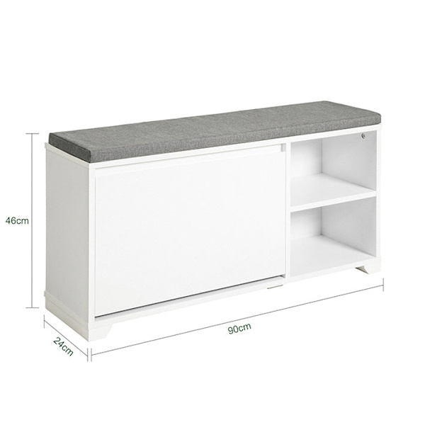 Rootz Skobänk med förvaring - Sko Tipper - Entrébänk - Dämpad sits - Repskydd - Mångsidig förvaring - 90cm x 46cm x 24cm