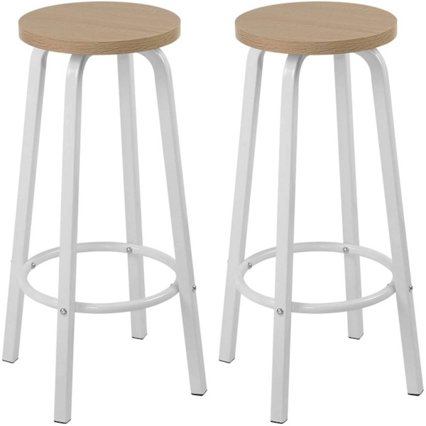 Rootz moderne barstol - skammel i skandinavisk stil - Minimalistisk bordstol - Komfortabelt MDF-sæde - Holdbart stel i rustfrit stål - Pladsbesparende