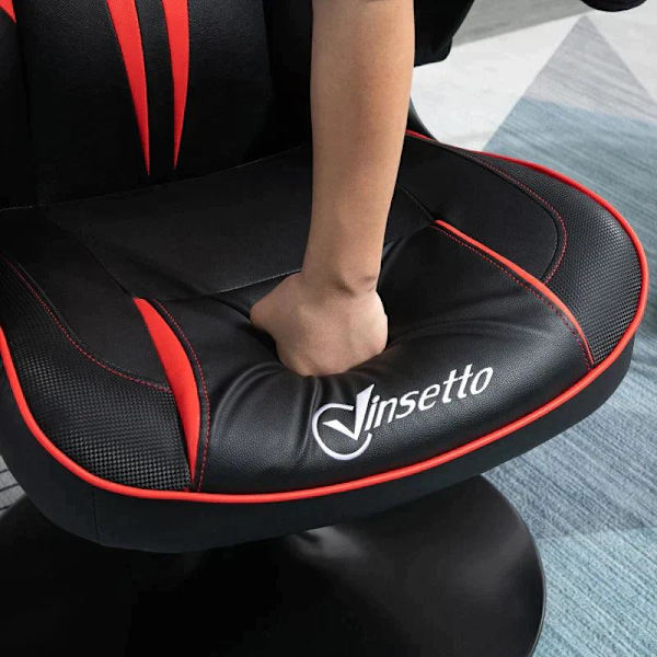 Rootz Gaming Chair - Ergonomisk Computerstol - Drejestol - Med Vippefunktion - Sort/Rød - 67 x 75 x 106-112 cm