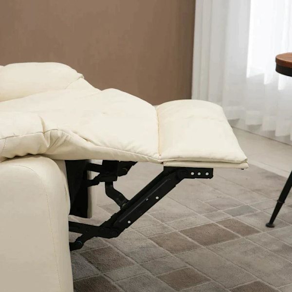 Rootz Massagestol - Afslapningsstol - 8 Vibrationspunkter - Liggefunktion - Imiteret læder - Cremehvid - 94 x 99 x 99 cm