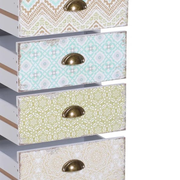 Rootz byrå - Siedeboard - Kommoder - Modern design - 5 lådor - Förvaringsskåp - Furu - Flerfärgad - 46L x 34W x 97,5H cm