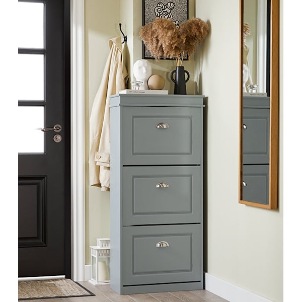 Rootz Skoskåp med 3 flikar - Skotippare - Skoorganisator - FSC-certifierad - Väggfästbar - 100 % återvinningsbar förpackning - 53cm x 117cm x 24cm